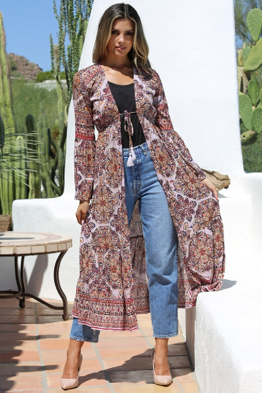 Angie Boho Kimono - Lilac