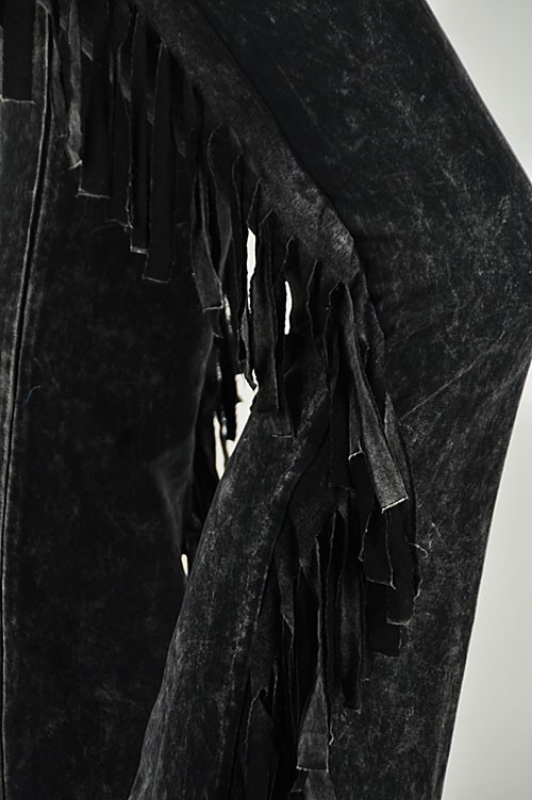 T Party Western Side Fringe Yoga Pants - Black