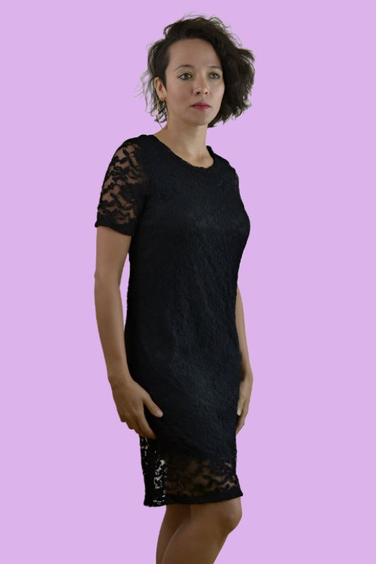 Little Black Lace Dress by Ezra