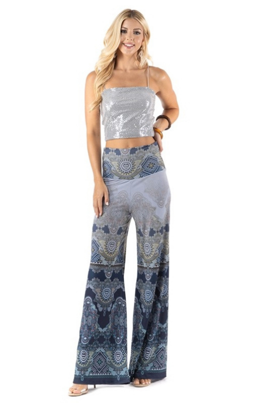 Teesha Pants - Blue Boho Mix