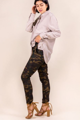 P.Cill Camo Print Skinny Pants - Olive