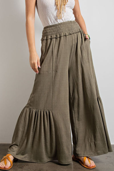 Angie Boho Floral Print Palazzo Pants - Olive – Debra's Passion Boutique