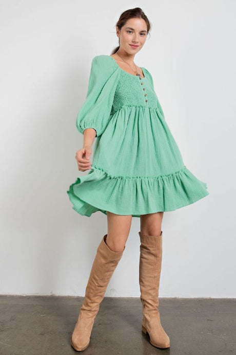 Easel Elmira Dress - Mint Green