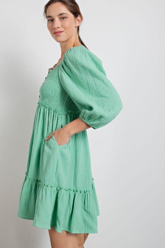 Easel Elmira Dress - Mint Green