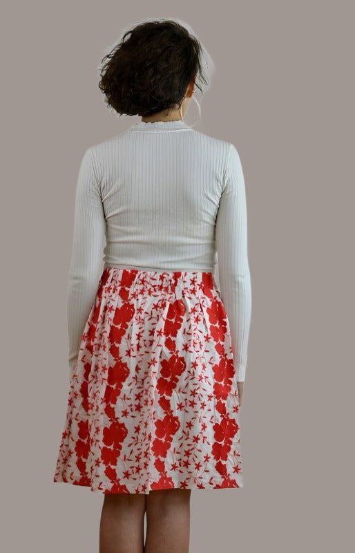 Ellison Red Floral Embroidery Skirt