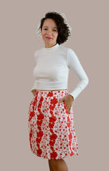 Ellison Red Floral Embroidery Skirt