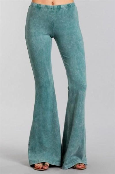 Chatoyant Mineral Wash Bell Bottom Soft Pants - 8 Colors