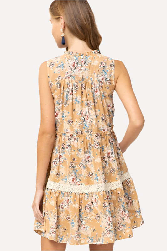Entro Floral Pinktuck Dress - Honey