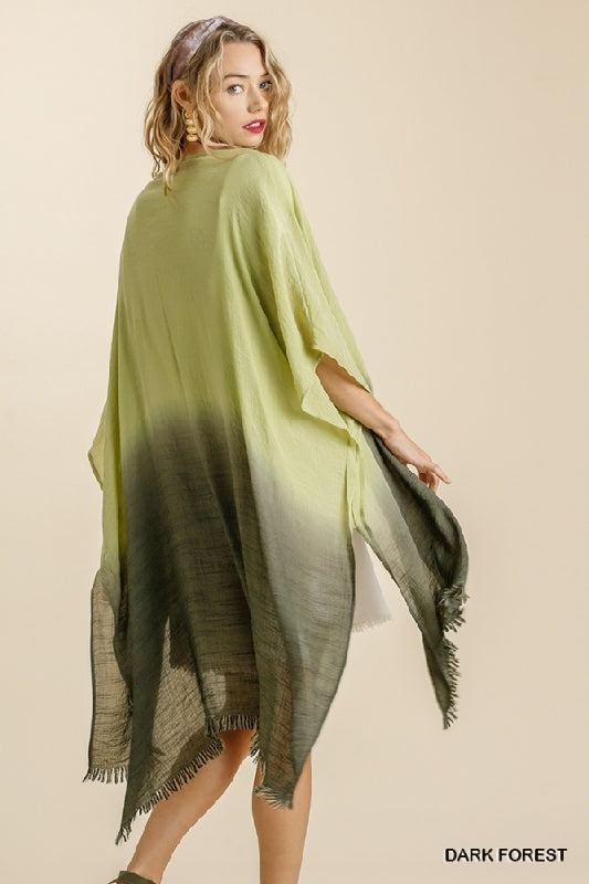 Umgee Flowy Cover Up Kimono - Dark Forest