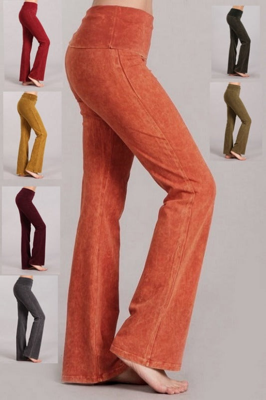 Chatoyant Foldover Waist Bootcut Yoga Pants