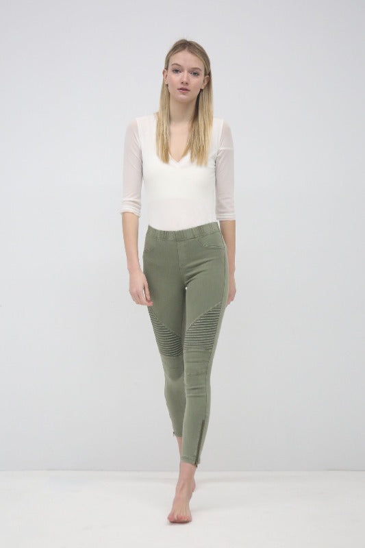 Beulah Moto Zipper Leggings 4 Colors