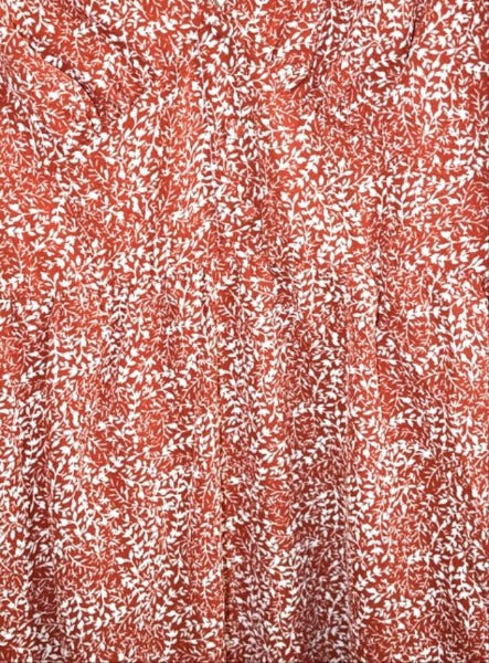 Gilli Small Leaves Print Dress - Rust