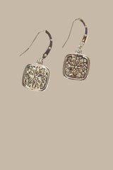 Cube Silver Cubic Zirconia Earrings