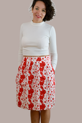 Ellison Red Floral Embroidery Skirt