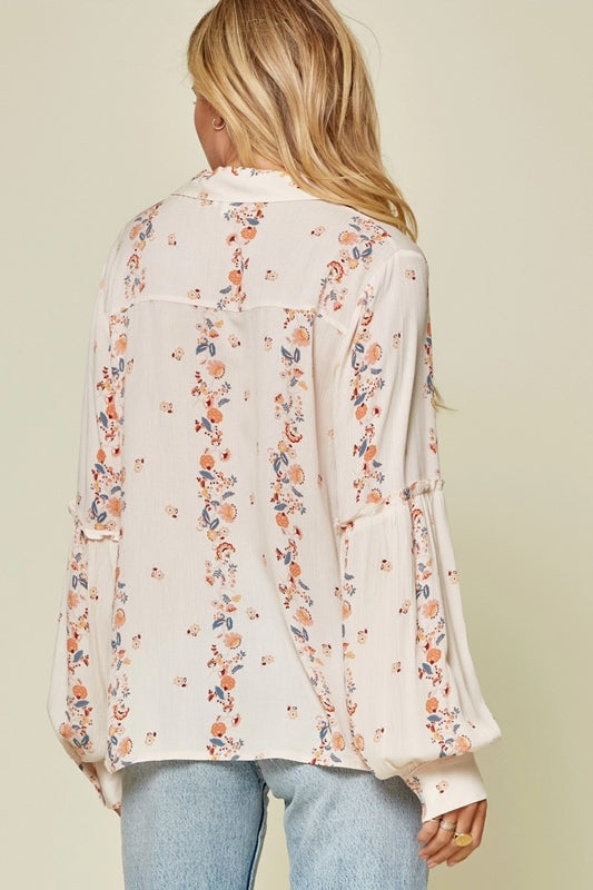 Andree by Unit Flower Print Blouse - Cream