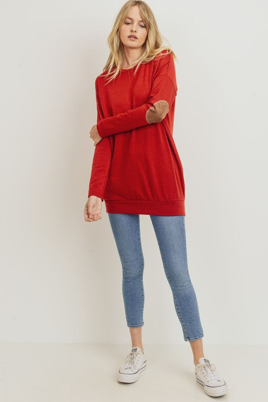 Cherish Elbow Patch Tunic - Rust