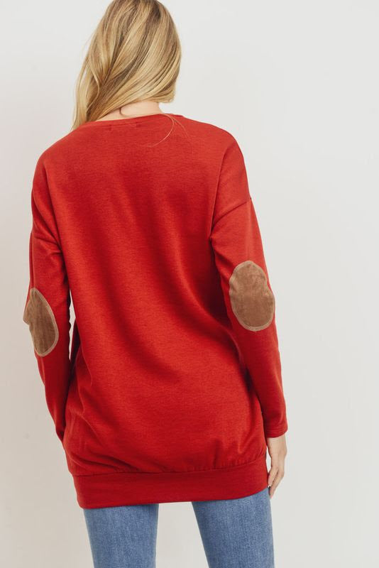 Cherish Elbow Patch Tunic - Rust