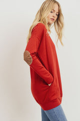 Cherish Elbow Patch Tunic - Rust