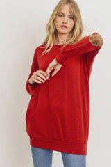 Cherish Elbow Patch Tunic - Rust