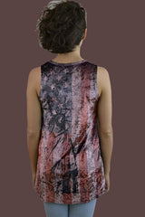 Vocal Velvet Flag Statue of Liberty Tank - Mauve