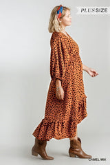 Dalmation Hi Lo Dress - Camel - Plus Size