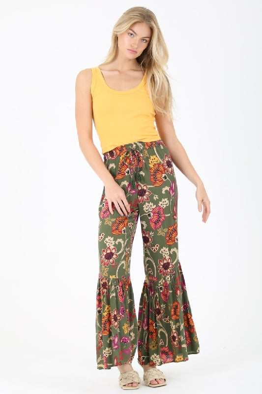Angie Floral Wide Leg Beach Pant